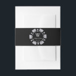 Bandeau De Faire-part Parties scintillant en argent Monogram Poker Chip<br><div class="desc">Célébrez dans le style avec ces groupes du ventre mariage,  chic et très tendance. Ce design est facile à personnaliser avec votre libellé d'événement spécial et vos invités seront ravis quand ils verront ces fabuleux groupes de ventre.</div>