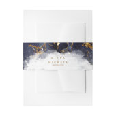 Bandeau De Faire-part Parties scintillant en marbre Mariage Marine Blue  (Devant example)