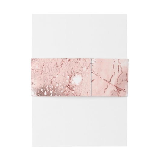 Bandeau De Faire-part Parties scintillant en marbre Mariage Rose Gold V1 (Dos Example)