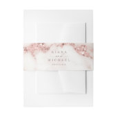 Bandeau De Faire-part Parties scintillant en marbre moderne Mariage Rose (Devant example)