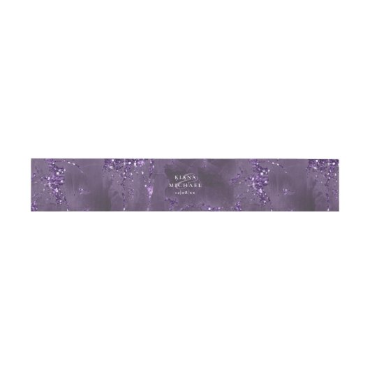 Bandeau De Faire-part Parties scintillant en pierre Mariage Violet ID647 (Plat)