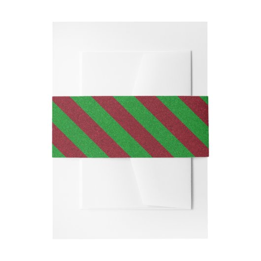 Bandeau De Faire-part Parties scintillant Red & Green Stripes (Devant example)