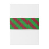 Bandeau De Faire-part Parties scintillant Red & Green Stripes (Dos Example)