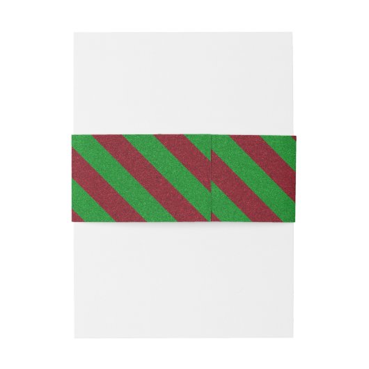 Bandeau De Faire-part Parties scintillant Red & Green Stripes (Dos Example)