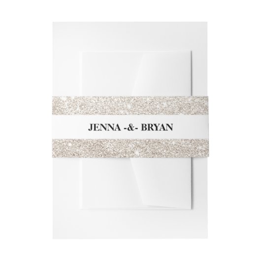 Bandeau De Faire-part Parties scintillantes élégantes simples beiges et (Devant example)
