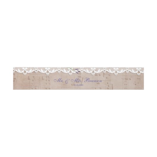 Bandeau De Faire-part Partition romantique Lavender Lace Mariage (Plat)