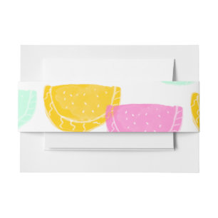 Bandeau De Faire-part Pastel à l'aquarelle Pastèque Rose Vert Jaune Moti