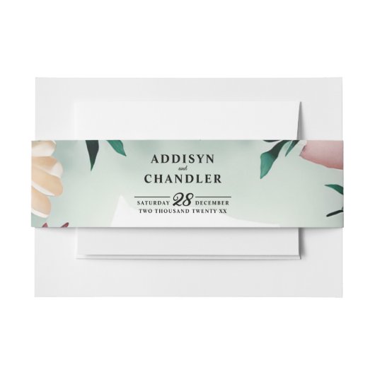Bandeau De Faire-part Pastel Flower Elégance : Sage Green Floral Mariage (Devant Example)