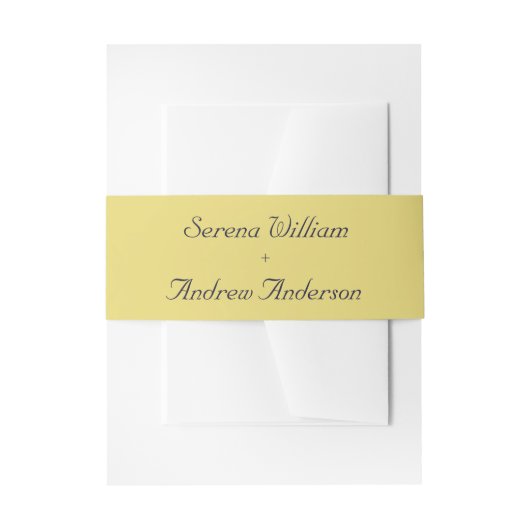 Bandeau De Faire-part Pastel Jaune Plaine Moderne Simple Mariage (Devant example)