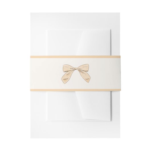 Bandeau De Faire-part Pastel Peach Plaid Bow Élégant Baby shower neutre (Devant example)