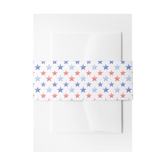 Bandeau De Faire-part Patriotic Red & Blue Stars  (Devant example)