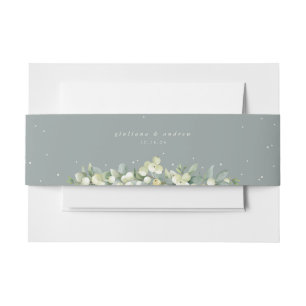 Bandeau De Faire-part Paysage de mariage Seafoam Snowberry + Eucalyptus