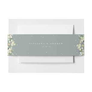 Bandeau De Faire-part Paysage Mariage Seafoam Snowberry+Eucalyptus