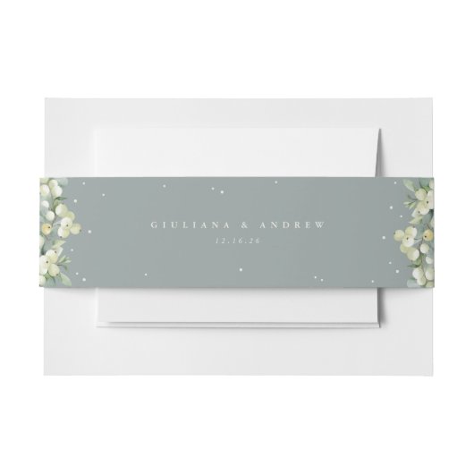 Bandeau De Faire-part Paysage Mariage Seafoam Snowberry+Eucalyptus (Devant Example)