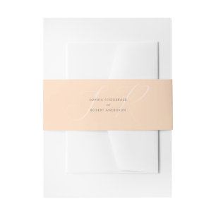 Bandeau De Faire-part Peach Chic minimaliste typographie Mariage floral