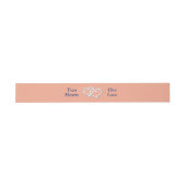 Bandeau De Faire-part Peach Hearts Faire-part de mariage Belly Band (Plat)