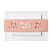 Bandeau De Faire-part Peach Hearts Faire-part de mariage Belly Band (Devant Example)