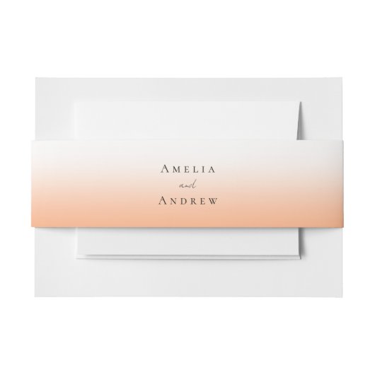 Bandeau De Faire-part Peach Orange Fuzz Élégant Mariage moderne (Devant Example)