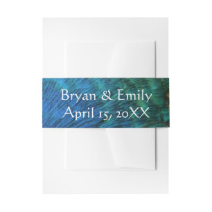 Bandeau De Faire-part Peacock Plumes I Colorful Abstrait Nature Design