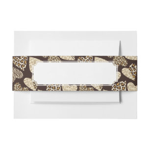 Bandeau De Faire-part Peau d'animal avec des coeurs