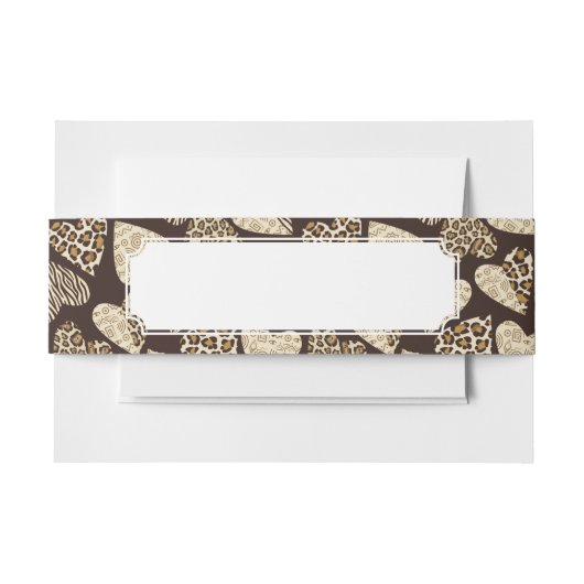 Bandeau De Faire-part Peau d'animal avec des coeurs (Devant Example)