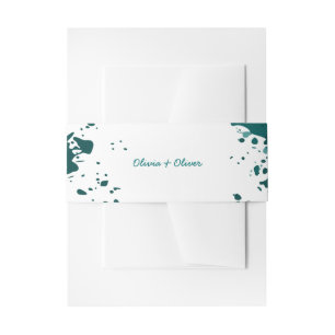 Bandeau De Faire-part Peinture verte turquoise - Bande de ventre