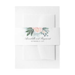Bandeau De Faire-part Peonies roses Élégant Mariage aquarelle