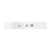 Bandeau De Faire-part Peony Line Art (Plat)