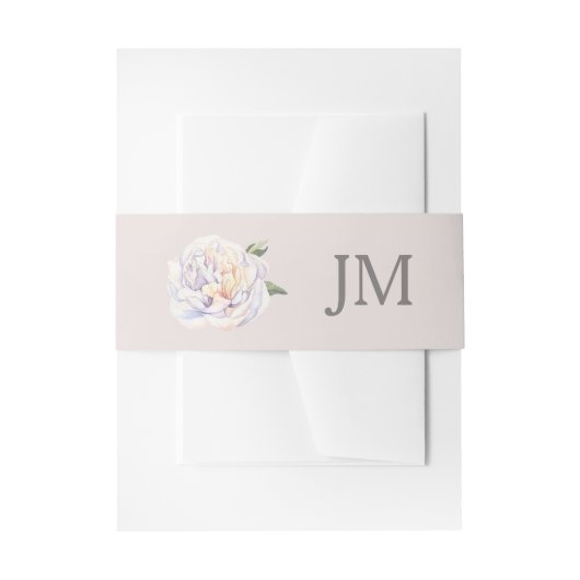 Bandeau De Faire-part Peony Monogram Floral Mauve Mariage (Devant example)