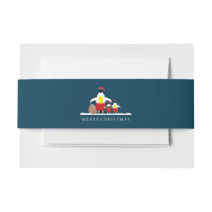 Bandeau De Faire-part Père Noël Petites aides Invitation Bande de ventre