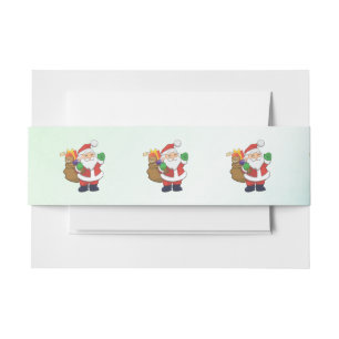 Bandeau De Faire-part Père Noël Verte Avec Jouets
