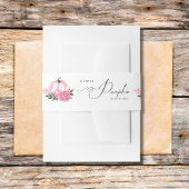 Bandeau De Faire-part Petit Baby shower Rustique rose-rose-blanc Citroui
