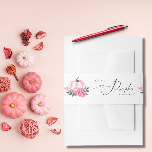 Bandeau De Faire-part Petit Baby shower Rustique rose-rose-blanc Citroui