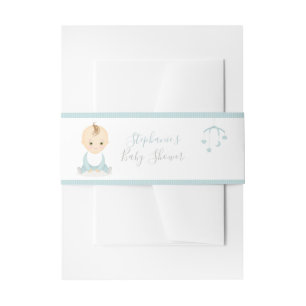 Bandeau De Faire-part Petit bébé garçon et son Baby shower mobile