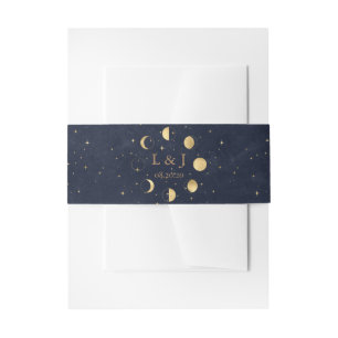 Bandeau De Faire-part Phases de la lune céleste Midnight Mariage Belly B