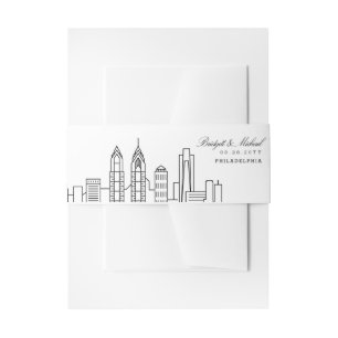 Bandeau De Faire-part Philadelphie Mariage Skyline  