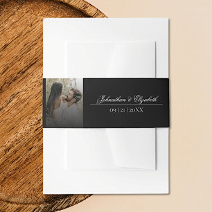 Bandeau De Faire-part Photo moderne et Mariage de recouvrement noir