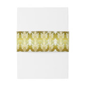 Bandeau De Faire-part Photo Retro Gold Green Mariage damassé (Dos Example)