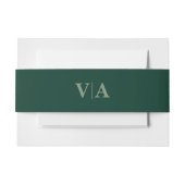 Bandeau De Faire-part Pin d'hiver vert avec Monogramme Mariage (Devant Example)