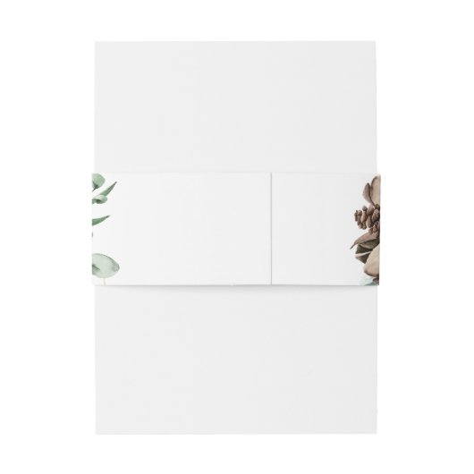 Bandeau De Faire-part Pine Cone & Feuilles Noël d'hiver (Dos Example)