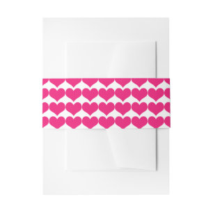 Bandeau De Faire-part Pink Cute Hearts Motif Belly Band