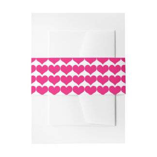 Bandeau De Faire-part Pink Cute Hearts Motif Belly Band