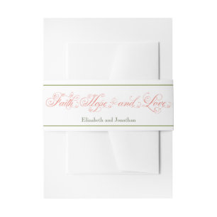 Bandeau De Faire-part Pink Faith Hope Love Christian Mariage Belly Band