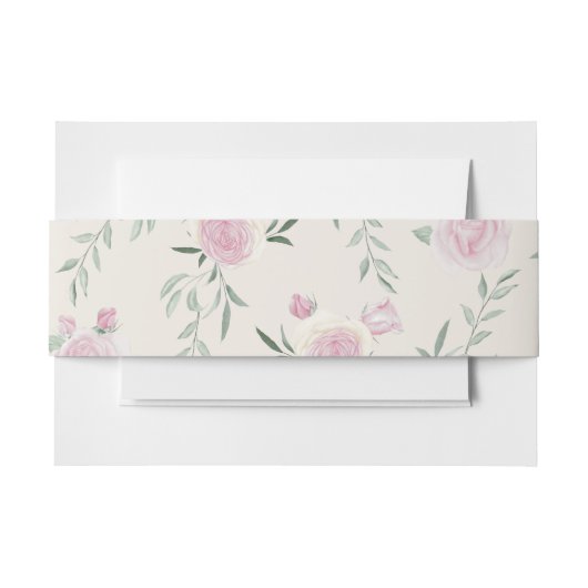 Bandeau De Faire-part Pink Roses Pattern (Devant Example)