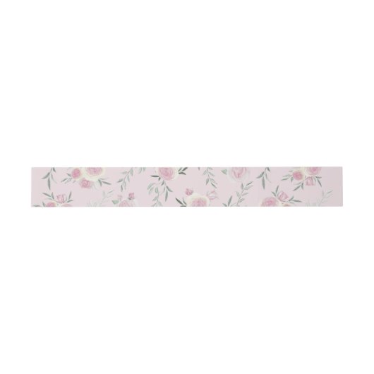 Bandeau De Faire-part Pink Roses Pattern (Plat)