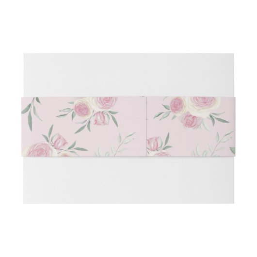 Bandeau De Faire-part Pink Roses Pattern (Dos exemple)