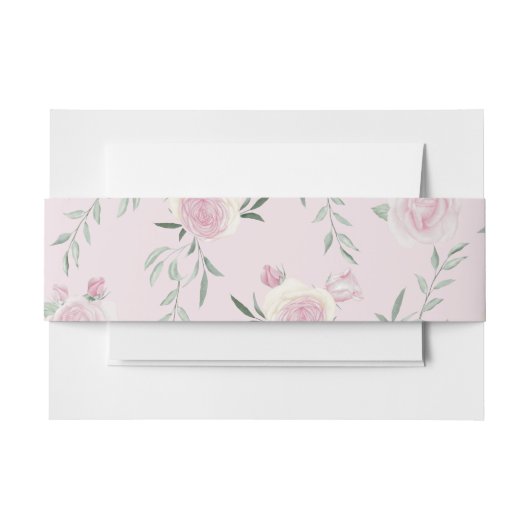 Bandeau De Faire-part Pink Roses Pattern (Devant Example)