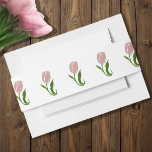Bandeau De Faire-part Pink tulip flower