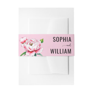 Bandeau De Faire-part Pivoines aquarelles roses romantiques