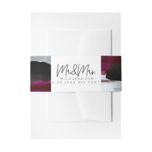 Bandeau De Faire-part PixDezines Aquarelle Masala Rouge Blush Gris